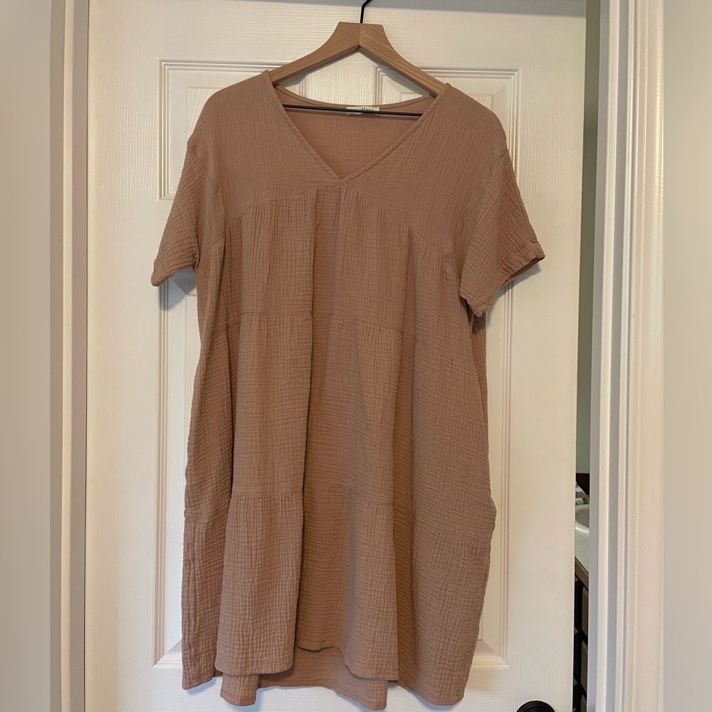 Neuflora cotton gauze pale pink dress